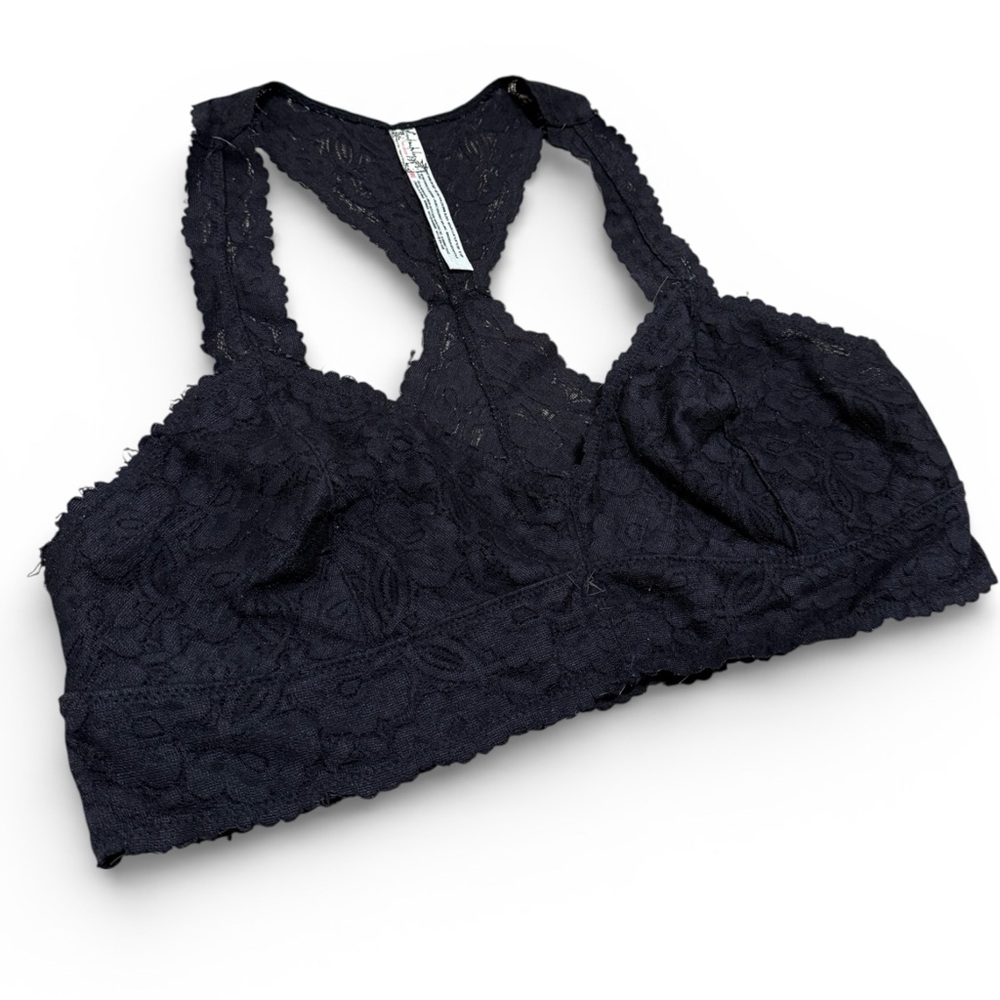 Free People Black Lace Racerback Bralette
